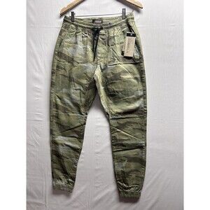 No Boundaries Men’s Jogger Pants Green Camo Elastic Waist Drawstring Medium NWT